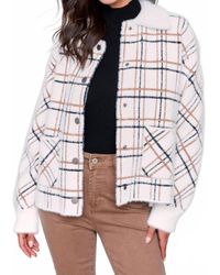 Charlie b - Short Plaid Knit Jacket - Lyst