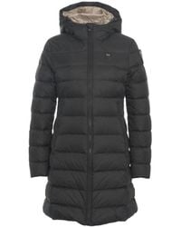 Blauer - Quilted Down Coat With Integrated Hood And Two-Way Zipper - Lyst