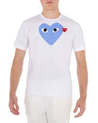 COMME DES GARÇONS PLAY - Heart Print Cotton T-Shirt - Lyst