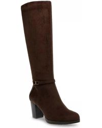 Anne Klein - Reachup Boots Suede Faux Suede Block Heel Lion646 - Lyst