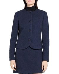 Theory - Crew Neck Clean Wool-Blend Jacket - Lyst