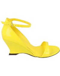Ferragamo - Vidette Patent Leather Wedge Sandals - Lyst