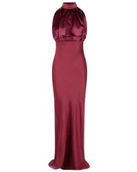 ROTATE BIRGER CHRISTENSEN - Kalina' Burgundy Silk Dress - Lyst
