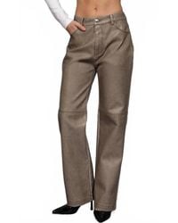 Active Basic - Washed Faux Leather Long Pants - Lyst