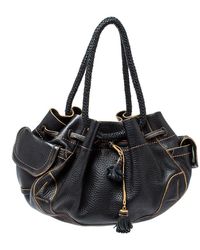 Cole Haan - Leather Drawstring Braided Handle Hobo - Lyst