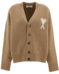 Ami Paris - V-Neck Alpaca Wool-Blend Cardigan - Lyst