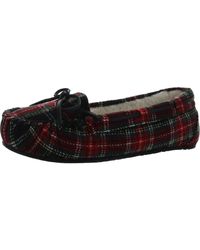 Minnetonka - Lodge Trapper Plaid Slip On Loafer Slippers - Lyst