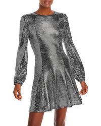 Aqua - Embellished Long Sleeve Cocktail And Party Dress - Lyst