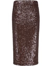 P.A.R.O.S.H. - Midi Sequin Skirt - Lyst