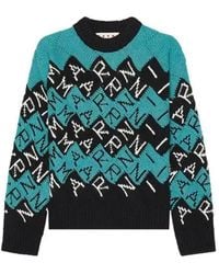 Marni - 3D Blocks Logo Knit Wool Sweater - Lyst