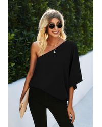 TRUEDAMES - One Shoulder Solid Loose Top - Lyst