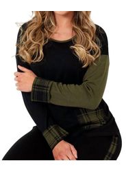 Angel - Plaid Accent Crew Neck Pullover - Lyst