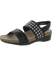 Munro - Pisces Leather Ankle Strap Wedge Sandals - Lyst