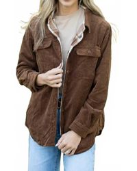 Trend:Notes - Reversible Corduroy And Plaid Flannel Shacket With Chest Pockets - Lyst