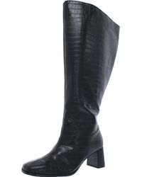 FASHION TO FIGURE - Croc Knee High Faux Leather Casual Knee-high Boots - Lyst