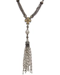 Konstantino - Kleos 18k & Silver 0.03 Ct. Tw. Aqua & 5-9mm Pearl Necklace - Lyst