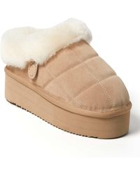 Dearfoams - Fireside By Bendigo Genuine Shearling Quilted Platform Clog Slipper - Lyst