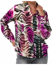 EsQualo - Zofia Zebra Print Blouse - Lyst