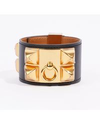 Hermès - Collier De Chien Bracelet Goatskin Leather Small - Lyst