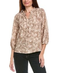 Vince Camuto - Peasant Split Neck Blouse - Lyst