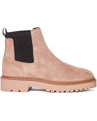 Hogan - Soft Suede Leather Ankle Boots - Lyst