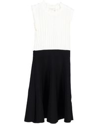 Sandro - Sandro Edda Two-Tone Knitted Mini Dress - Lyst