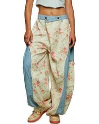 Pol - Contrast Panel On Side Waist Button Detail Pants - Lyst