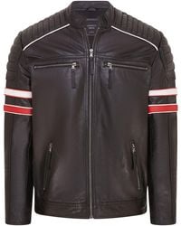 Infinity Leather - Quilted Leather Biker Racing Jacket- Brevik - Lyst