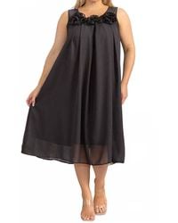 Karen T Design - Sleeveless A-Line Midi Dress With Floral Detail - Lyst