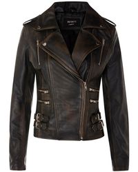 Infinity Leather - Brando Biker Jacket-Loddon - Lyst