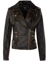 Infinity Leather - Brando Biker Jacket-Loddon - Lyst