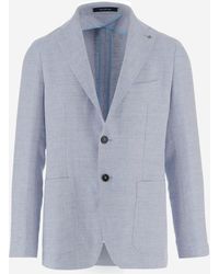 Tagliatore - Linen Blend Single-Breasted Jacket - Lyst