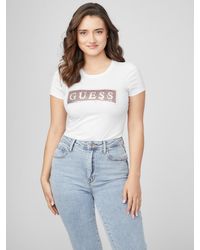 Guess Factory - Steel Sequin And Rhinestone Tee - Lyst
