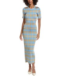 Lela Rose - Jacquard Plaid Midi Dress - Lyst