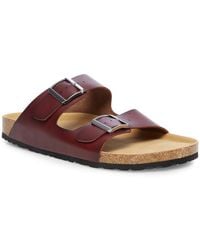 Madden - Tafted Comfort Insole Faux Leather Slide Sandals - Lyst