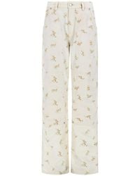 MSGM - Pantalone Con Motivo Floreale - Lyst