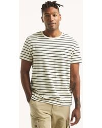Nautica - Waffle Knit Striped Crewneck T-Shirt - Lyst