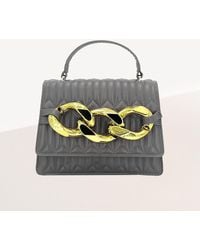 Fashnzfab - Chunky Metal Trim Accented Faux Leather Top Handle Crossbody Bag - Lyst
