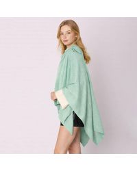 TRUEDAMES - Shoulder Strap Solid Ruana Poncho - Lyst