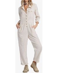 By Together - Striped Button-Down Jumpsuit - Lyst