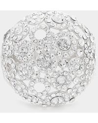 Fashnzfab - Bubble Stone Embellished Hinged Evening Bracelet Rhodium - Lyst