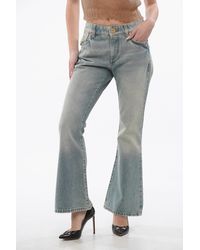 Balmain - Vintage Washed Cropped Fit Bootcut Denims - Lyst