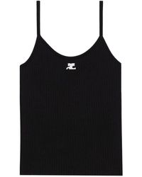 Courreges - Logo Ribbed Tank Top - Lyst