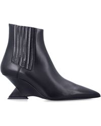 The Attico - Pointed Toe Ankle Boots With Geometric Heel - Lyst