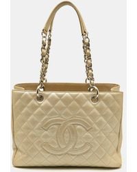 Chanel - Pearlquilted Caviar Leather Gst Shopper Tote - Lyst