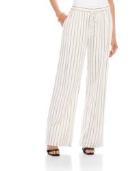 Karen Kane - Linen Blend Stripe Drawstring Pants - Lyst