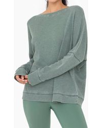 Mono B - Waffle Ribbed Round Neck Pullover - Lyst
