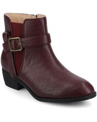 Journee Collection - Journee Devina Medium And Wide Width Buckle Detail Ankle Booties - Lyst