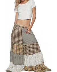 Pol - Printed Patchwork Textured Palazzo Bottom - Lyst