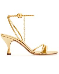 Ferragamo - Denise 70mm Metallic Leather Sandals - Lyst